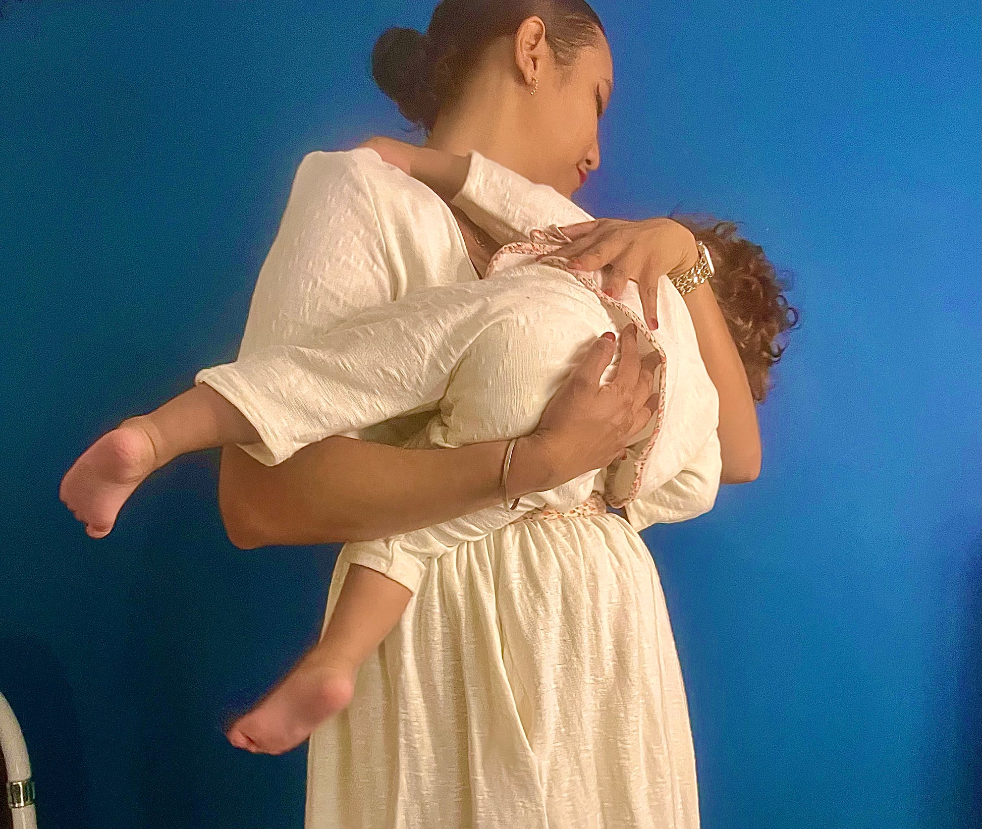 Duo Maman & Bébé – Robe Cache-Cœur & Ensemble bébé