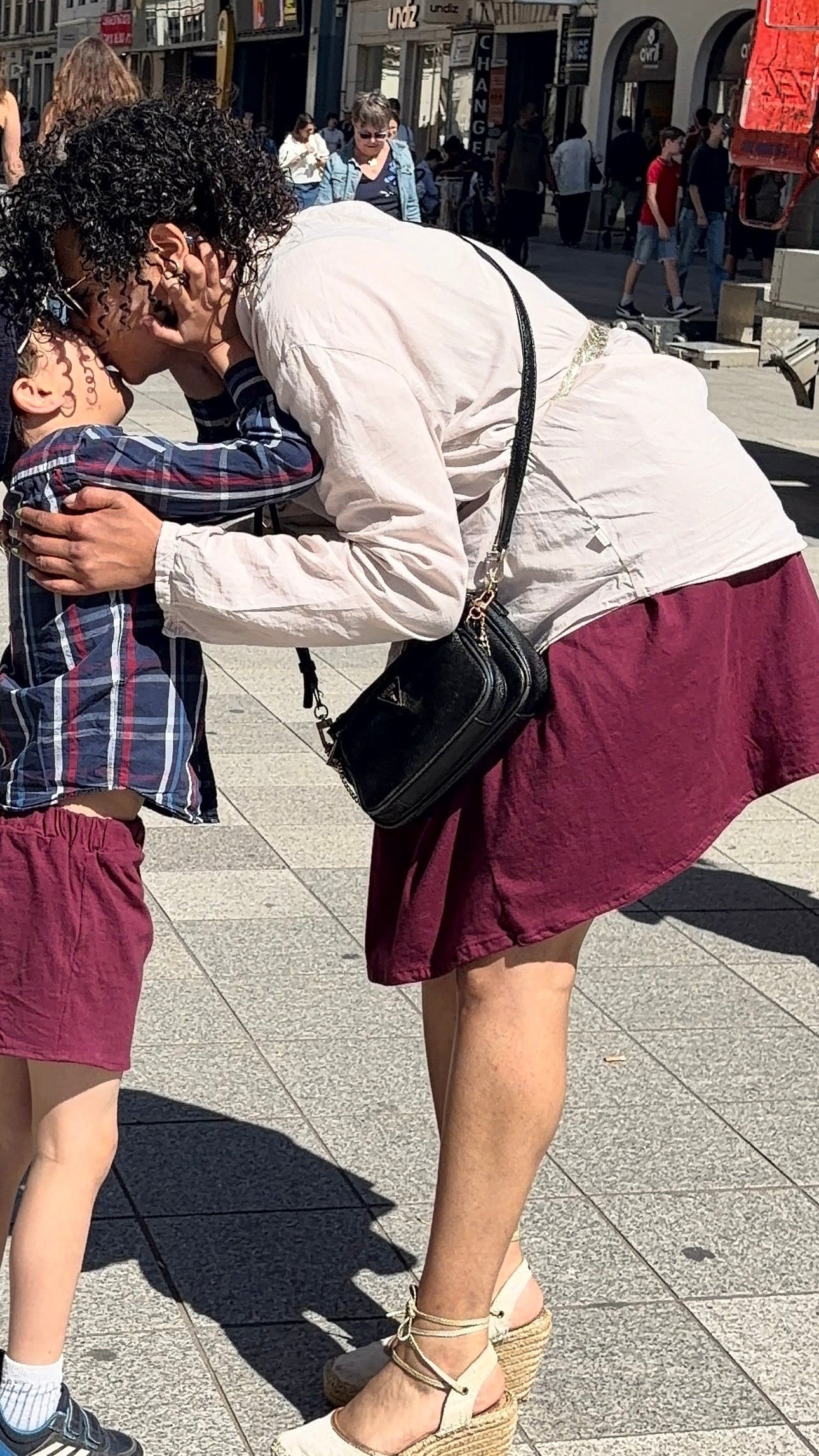 Jupe bordeaux mi-longue